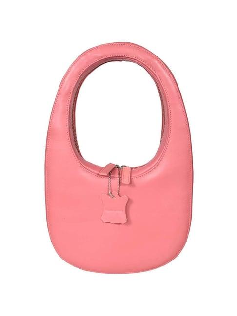 sassora pink solid medium hobo shoulder bag