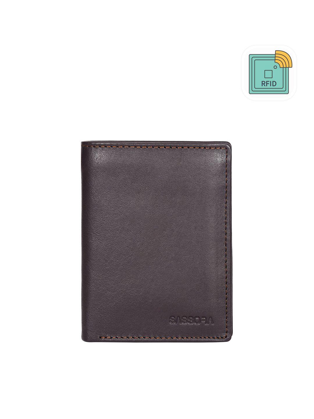 sassora rfid leather two fold wallet