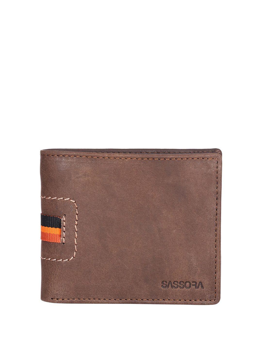 sassora unisex leather rfid two fold wallet