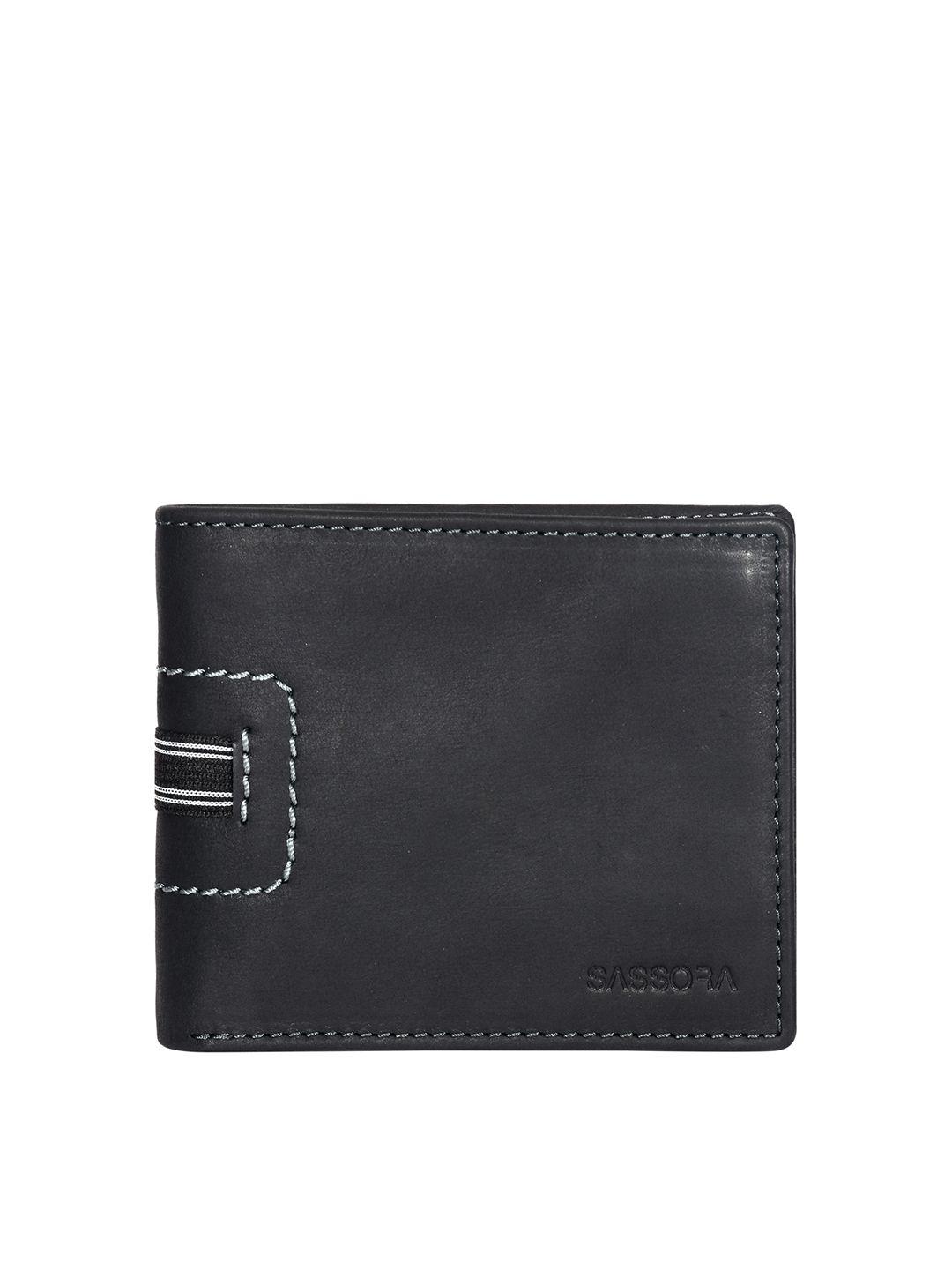 sassora unisex leather rfid two fold wallet