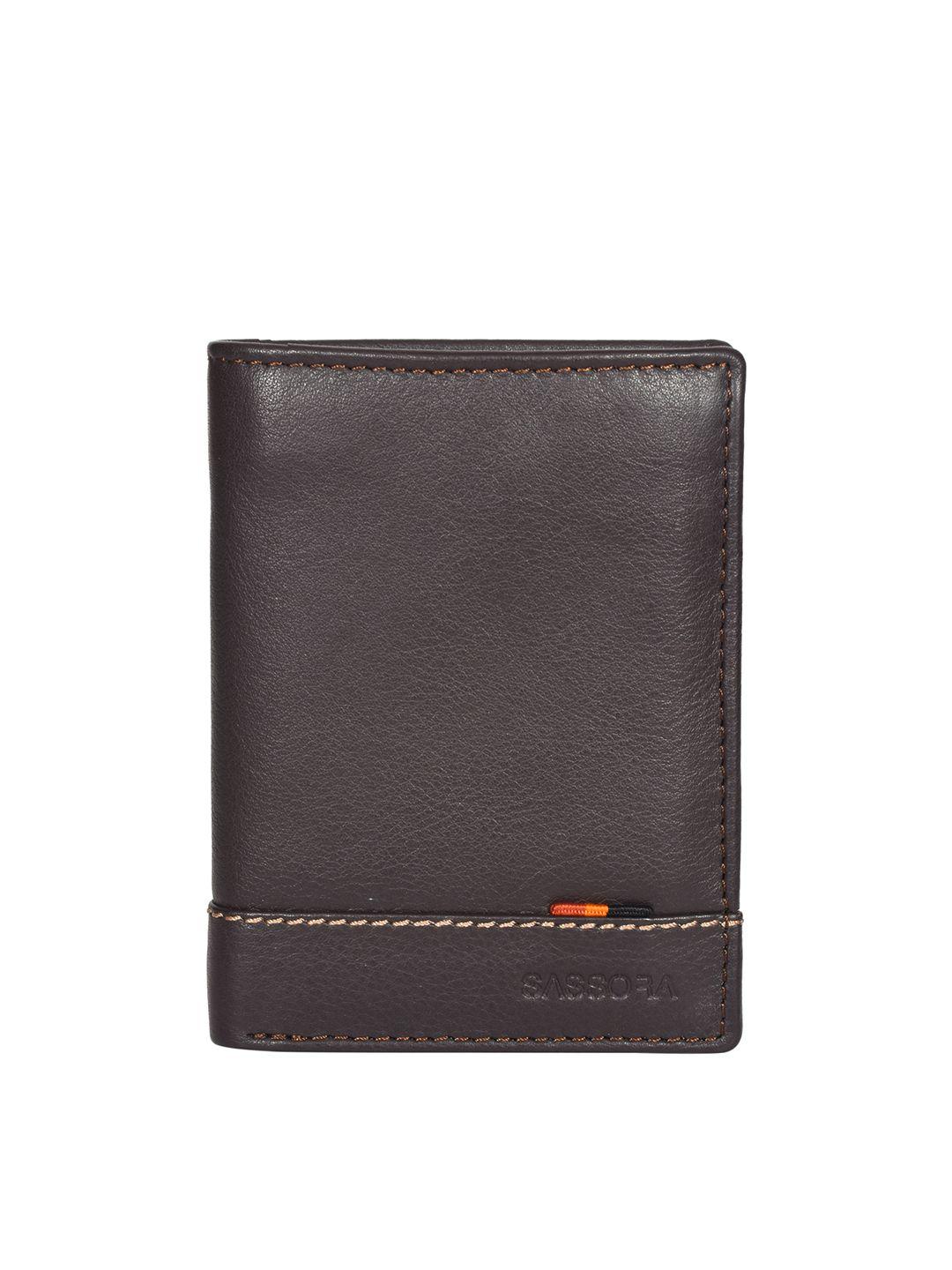 sassora unisex leather rfid two fold wallet