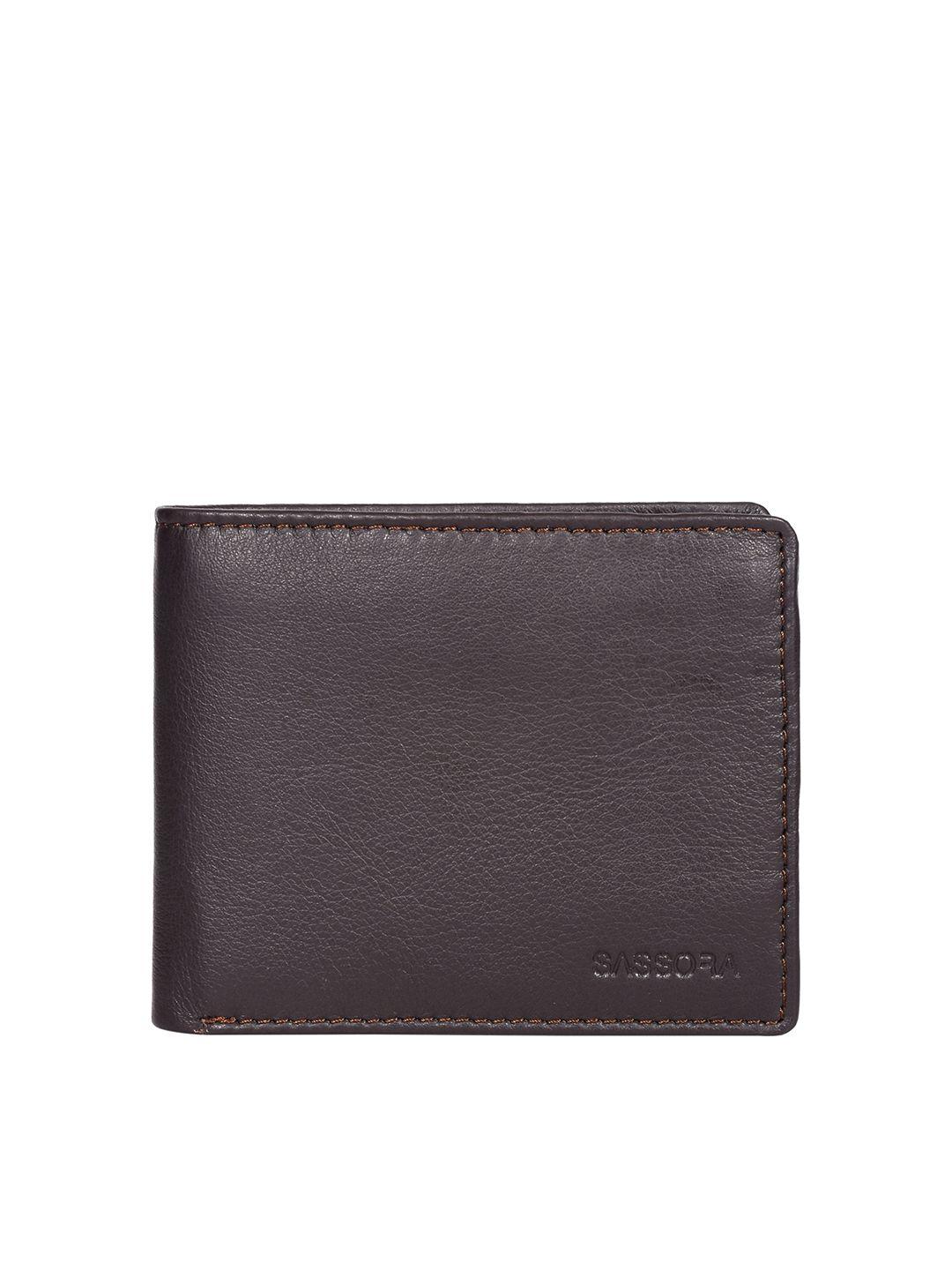 sassora unisex leather two fold bi-fold wallet