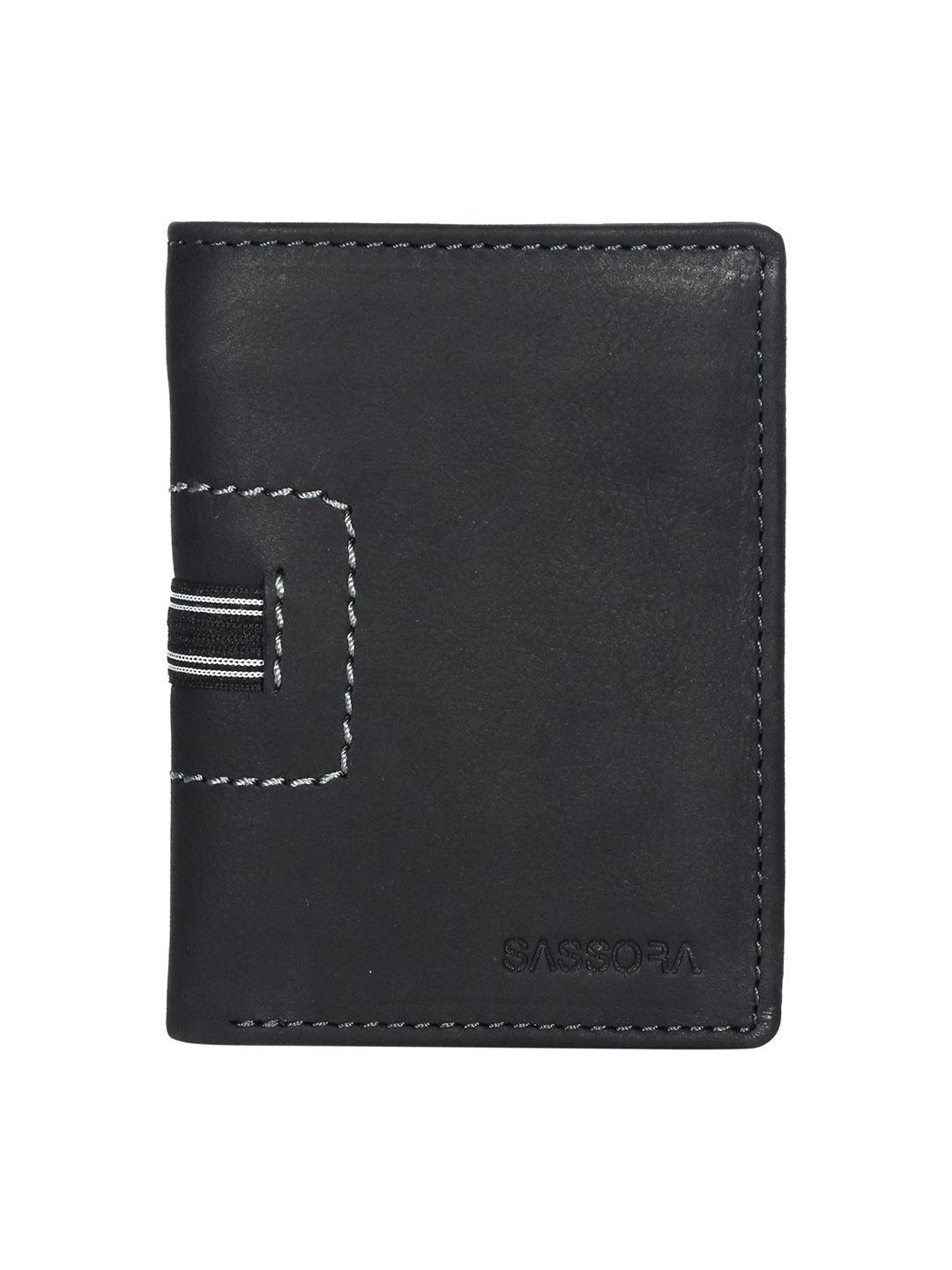 sassora unisex leather two fold wallet