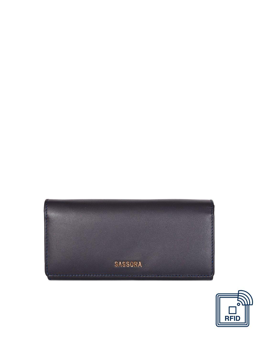 sassora women leather two fold wallet