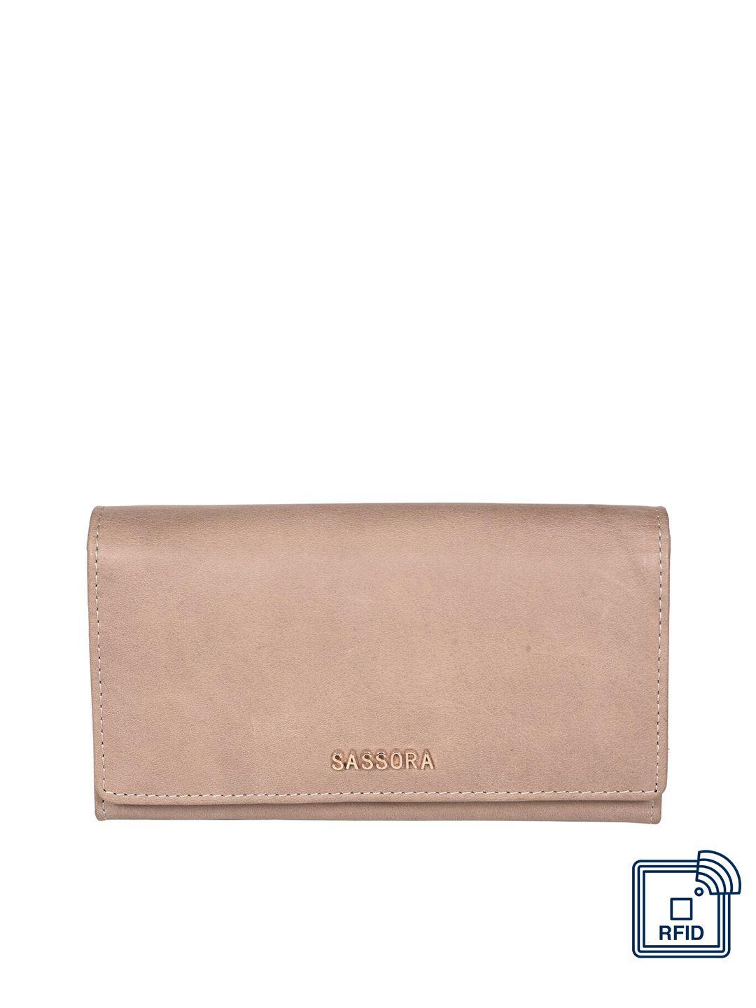 sassora women leather two fold wallet