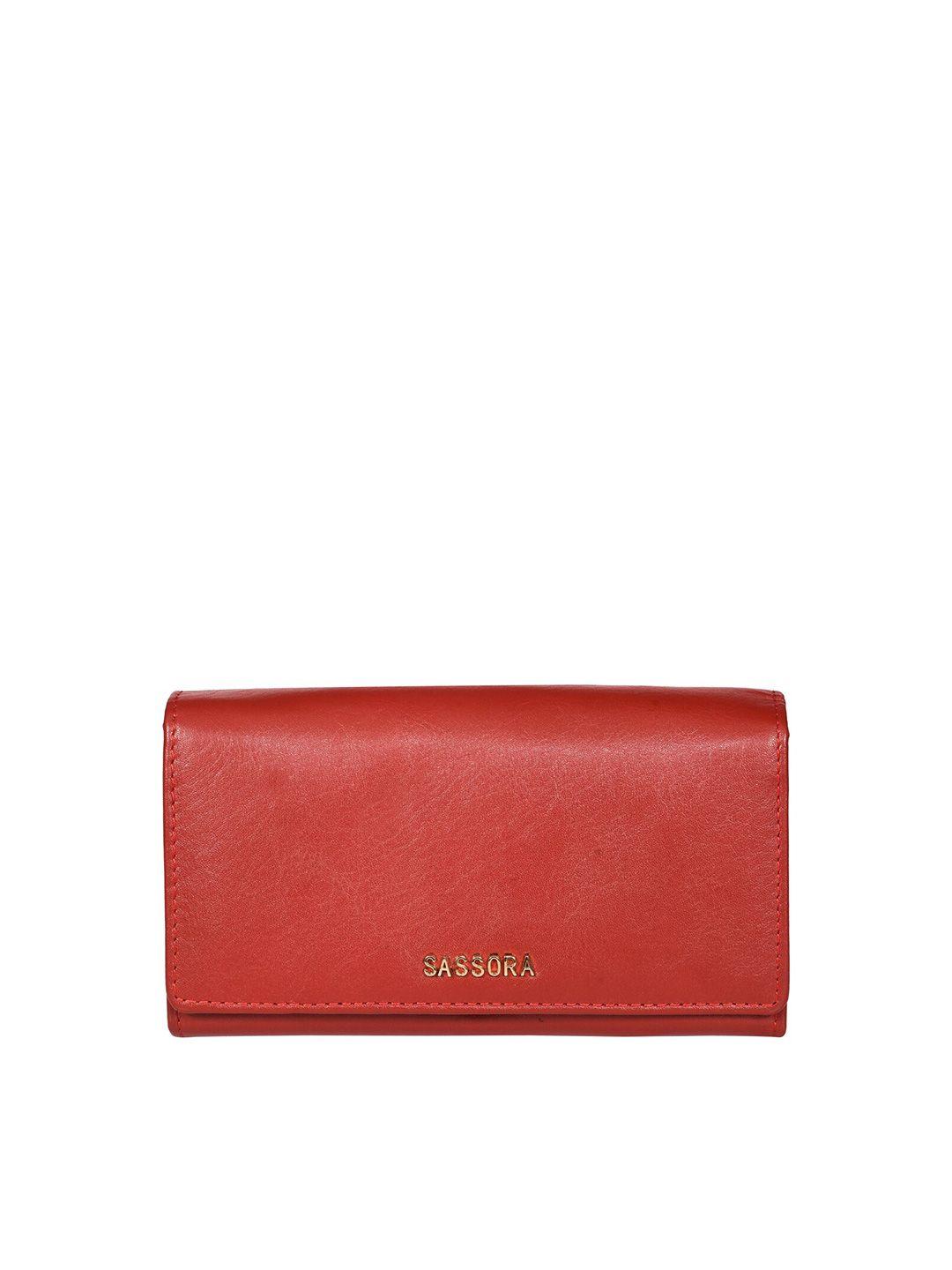 sassora women leather two fold wallet