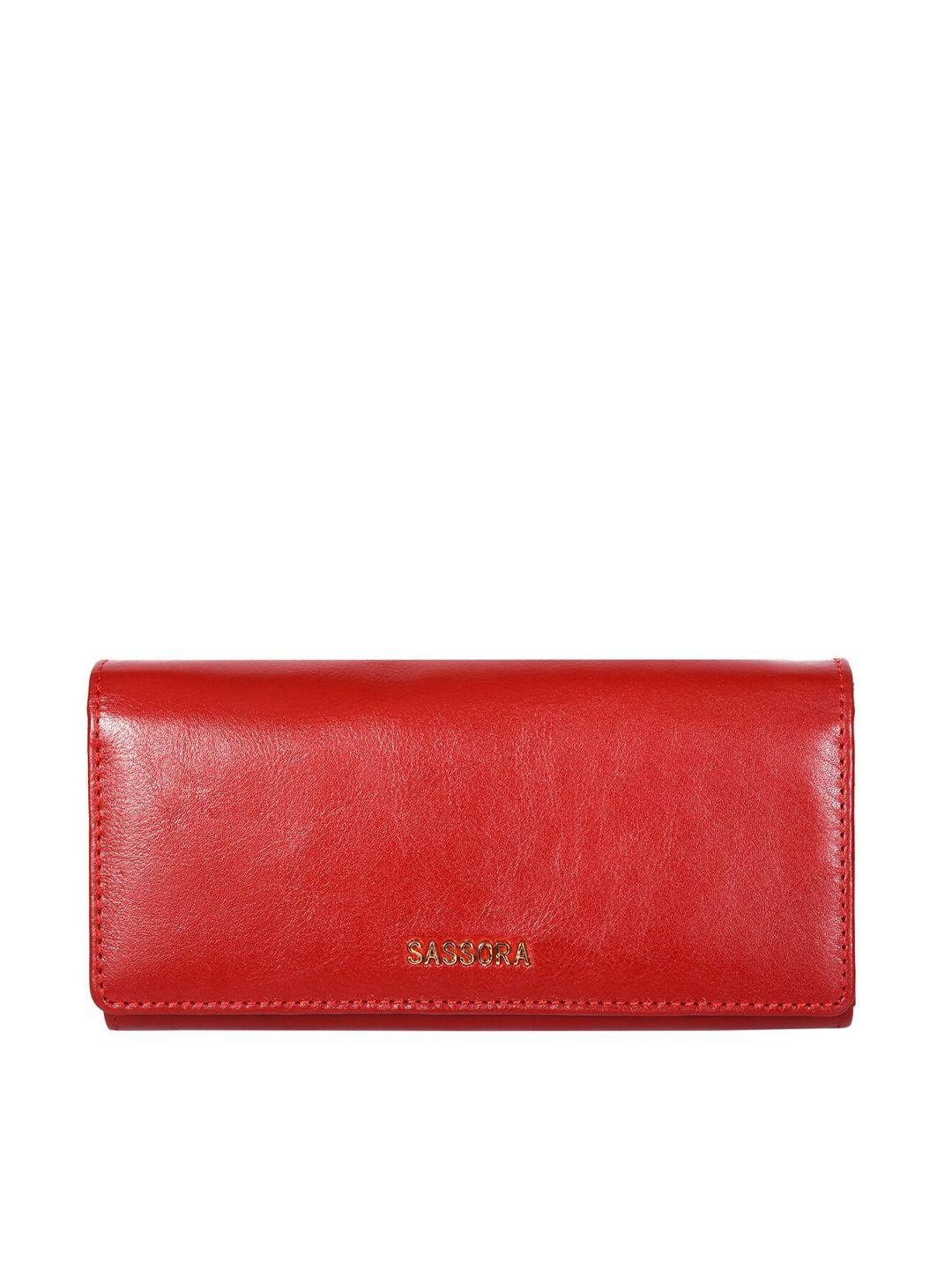 sassora women leather two fold wallet