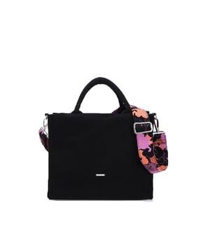 satchel bag with printed detachable strap