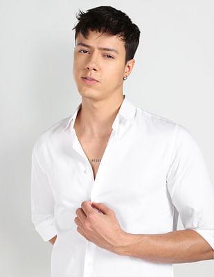 sateen slim fit casual shirt