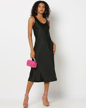 satin a-line dress