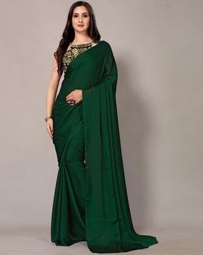 satin brocade saree