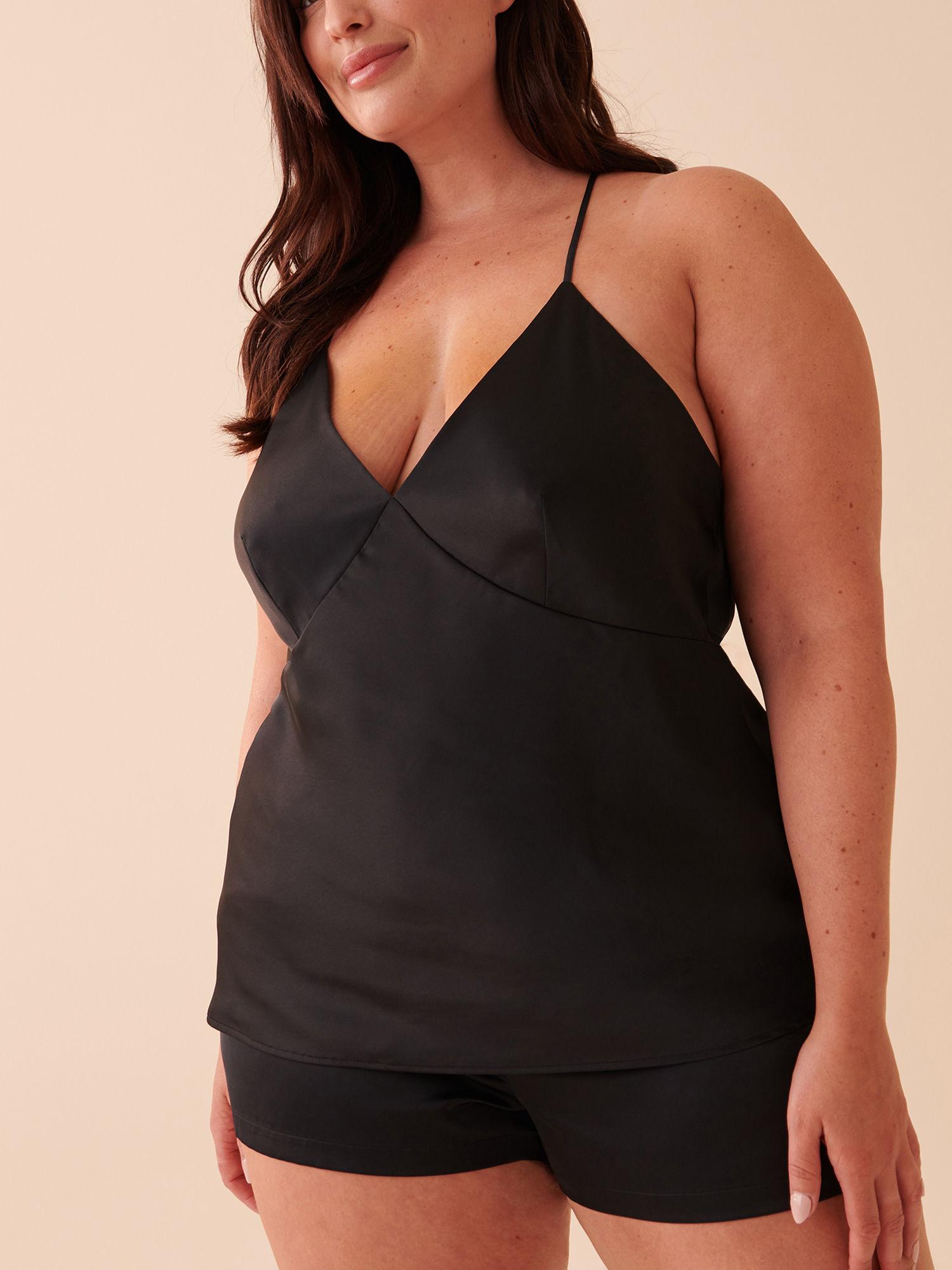 satin cami - black