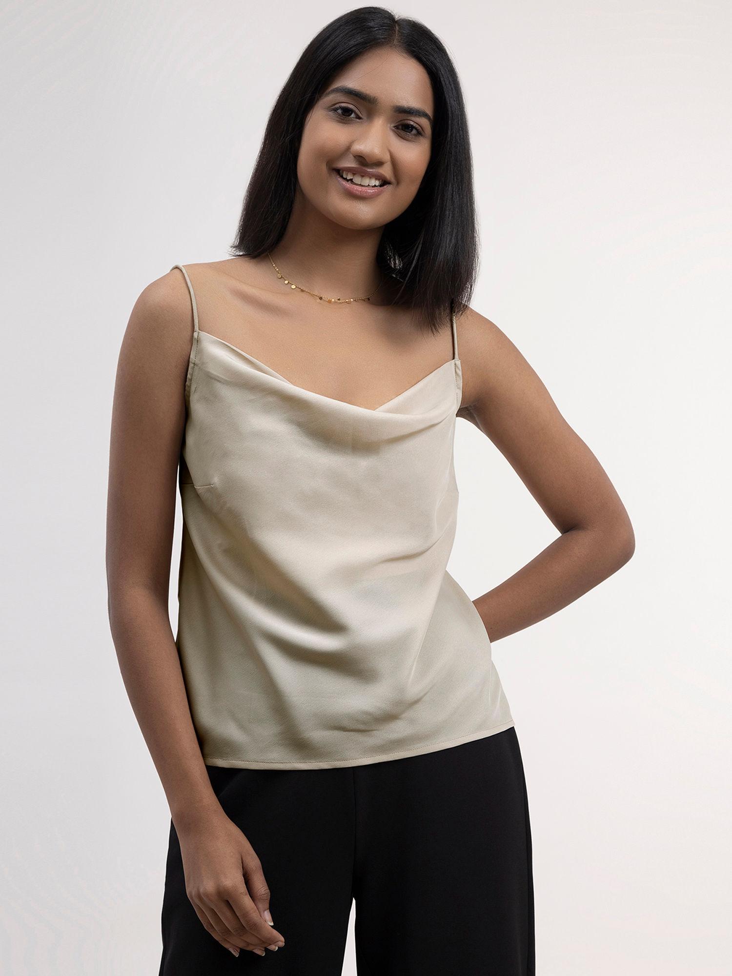 satin camisole-beige