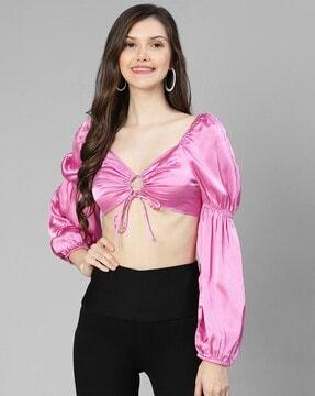 satin crop top