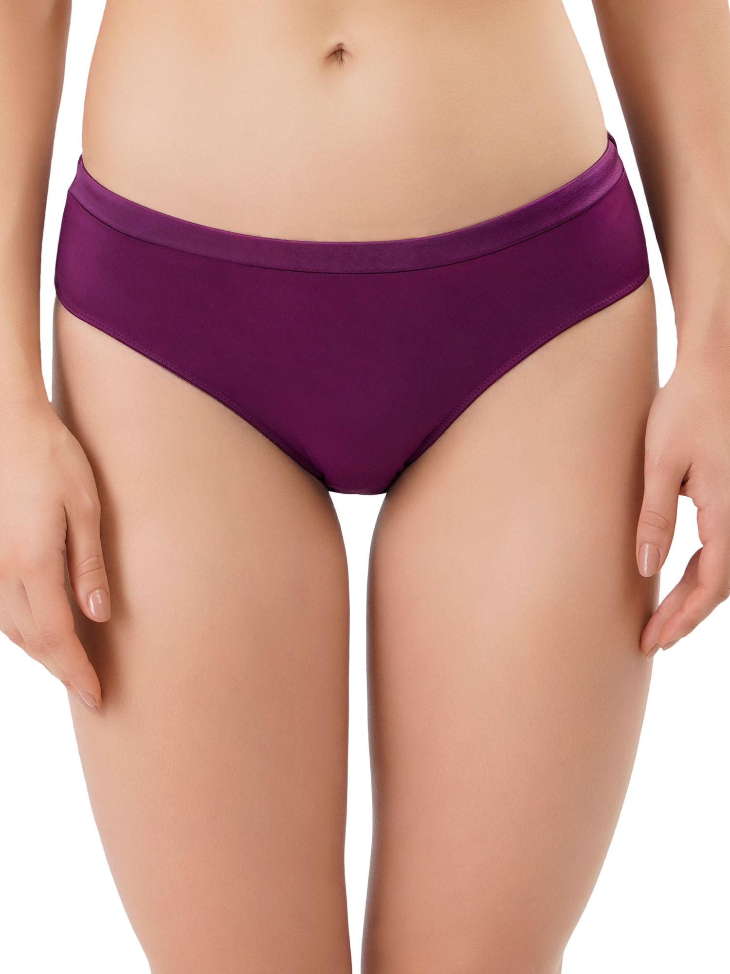 satin edge bikini panty - purple