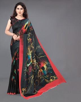 satin georgette printed saree