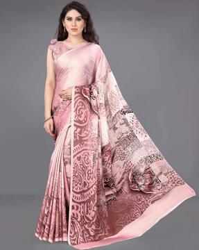 satin georgette printed saree