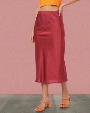 satin midi skirt