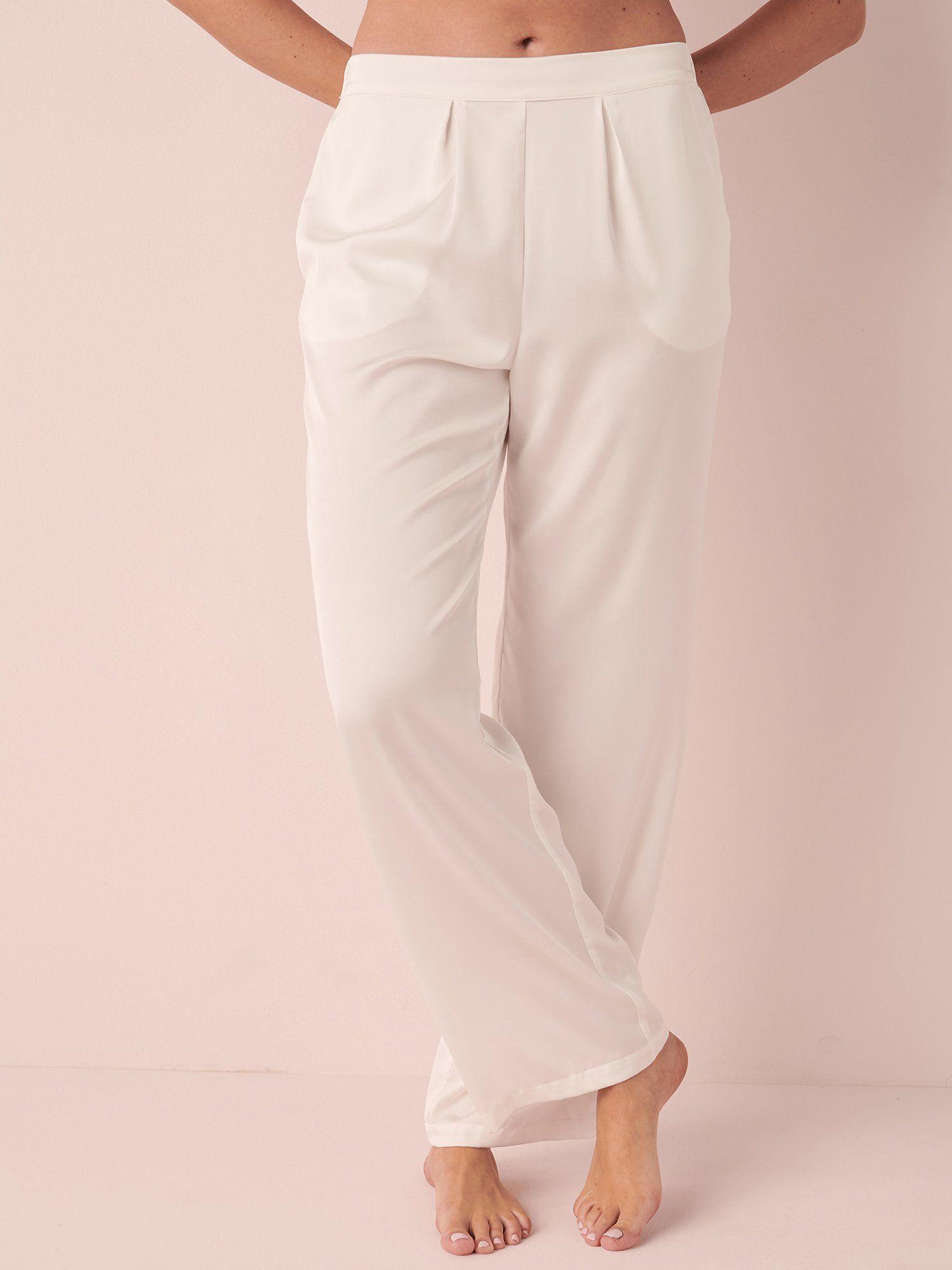 satin pant - white