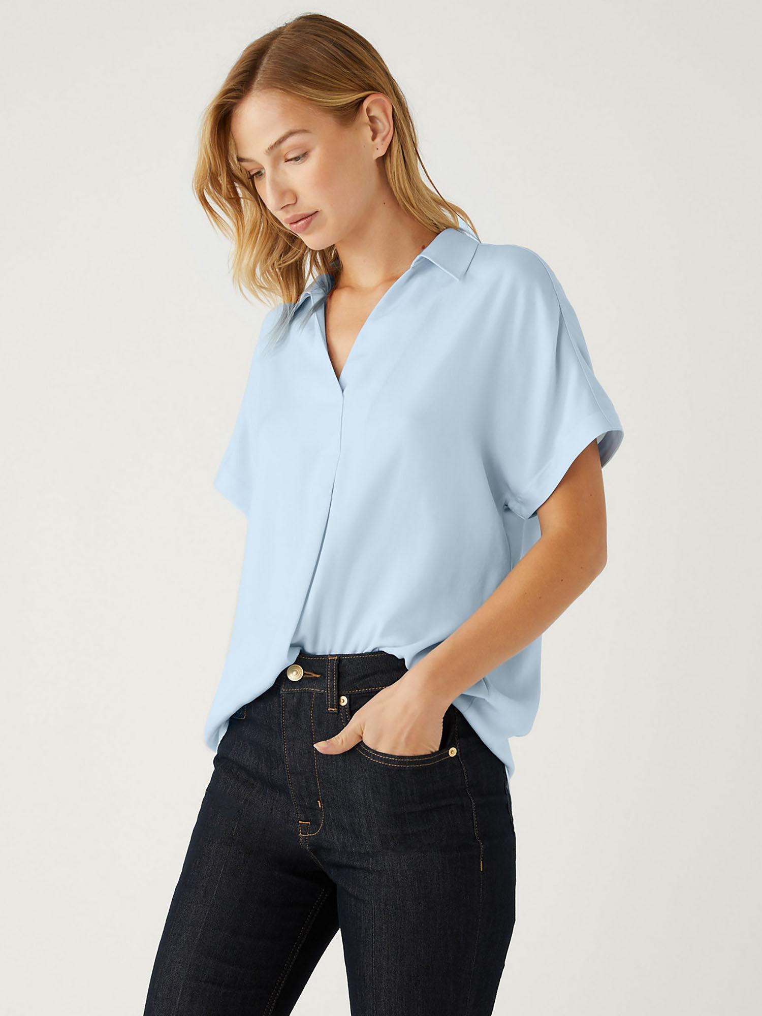 satin popover blouse