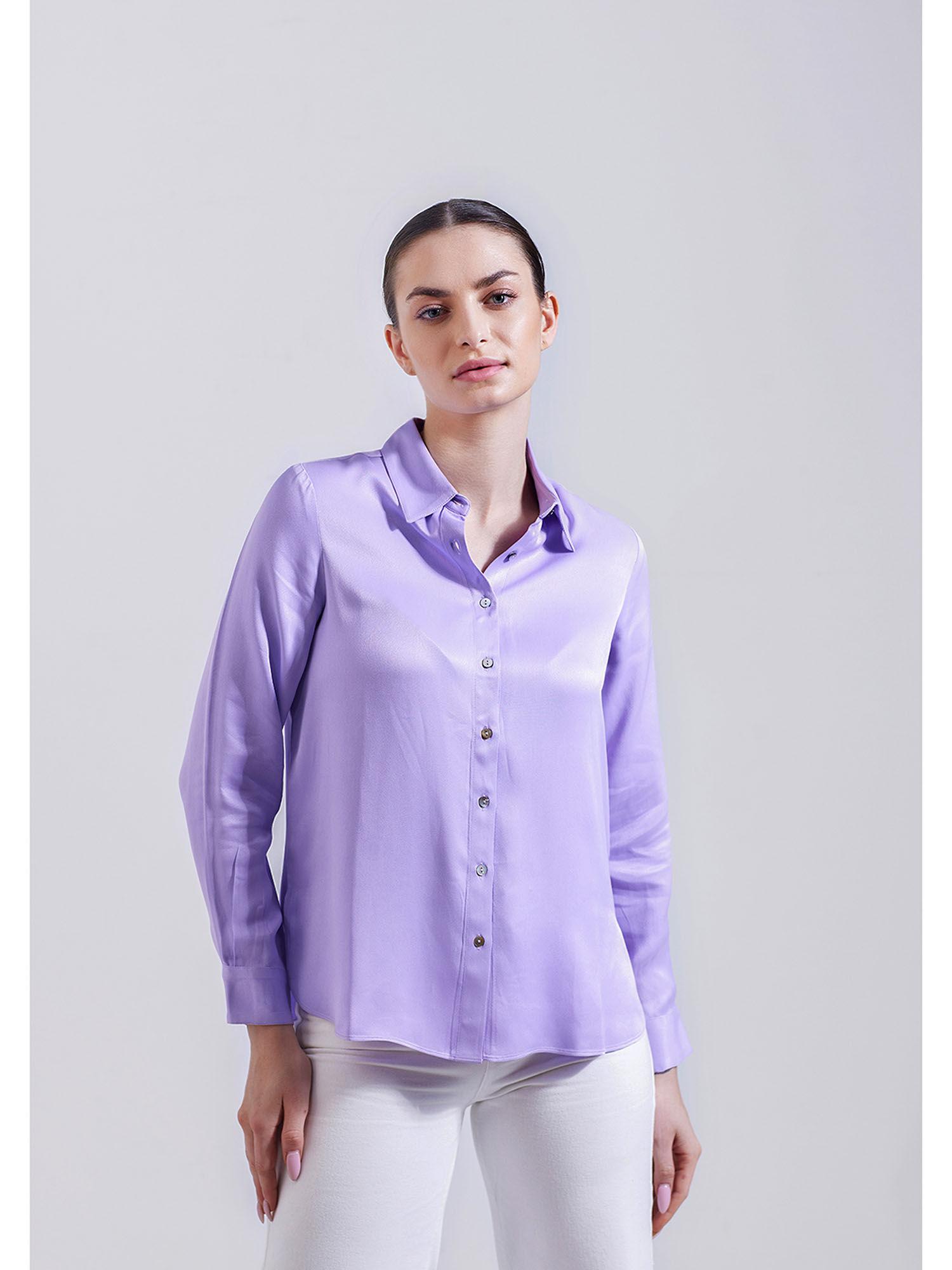 satin purple shirt