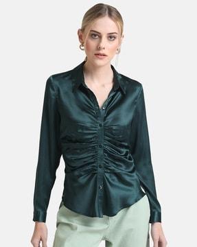 satin shirt with raglan sleeves