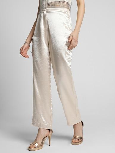 satin solid pant