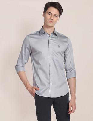 satin stretch solid shirt