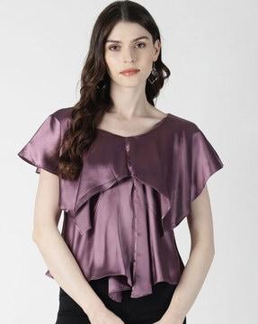 satin v neck top