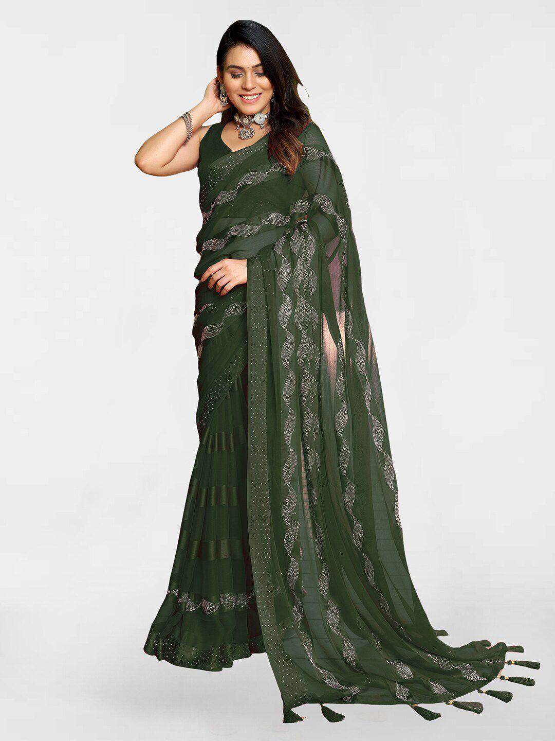 satrani embellished sequinned saree
