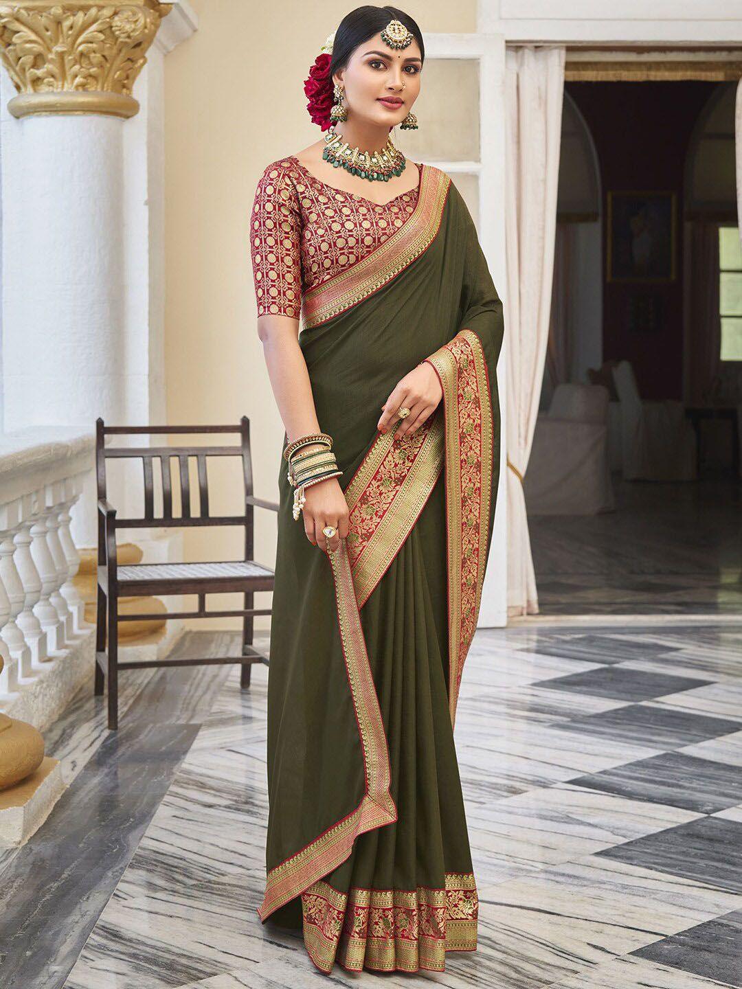 satrani woven design zari saree