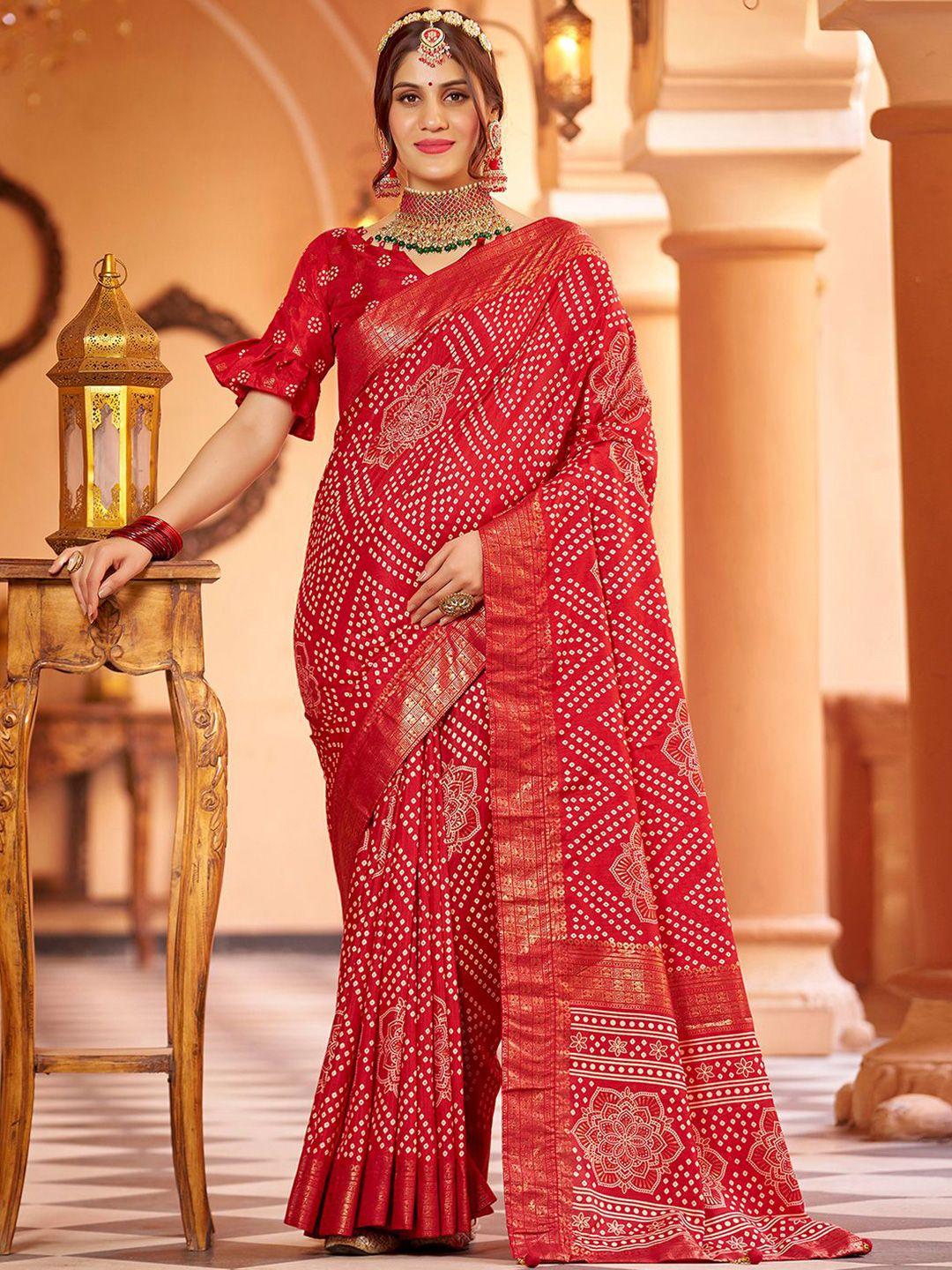 satrani bandhani zari bandhani saree