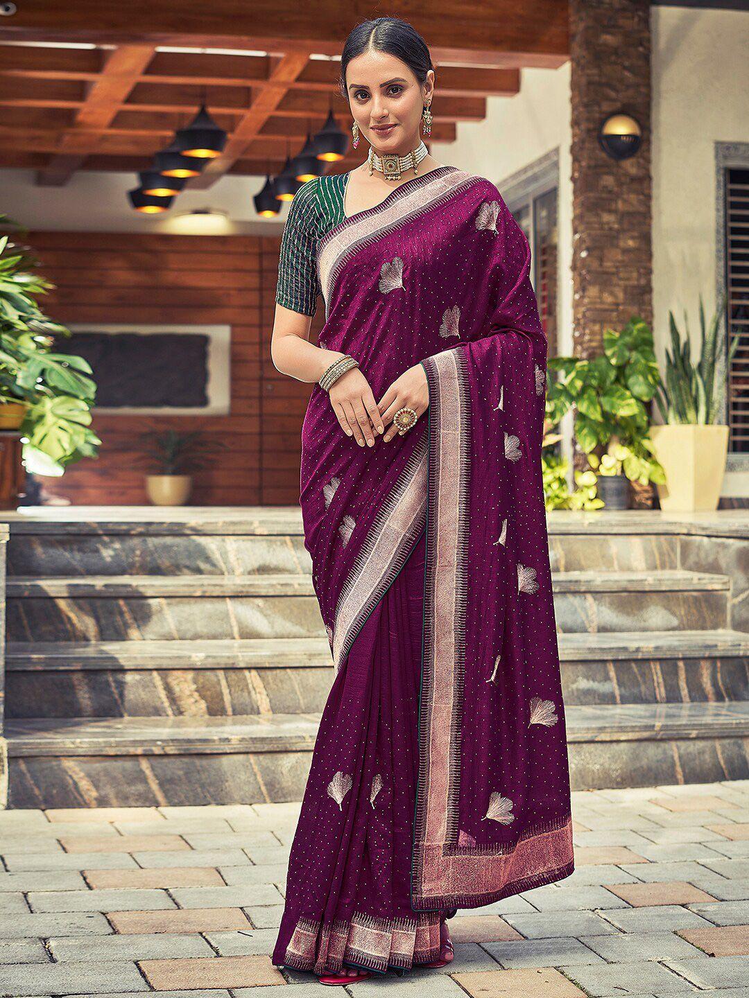 satrani embellished beads and stones work saree