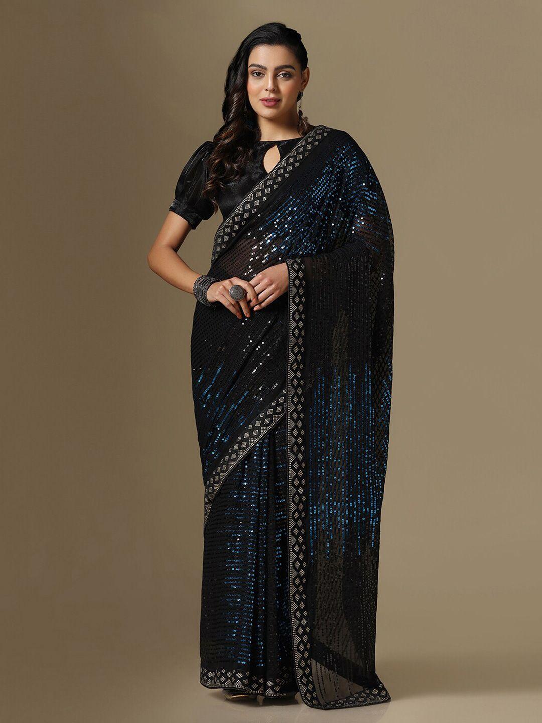 satrani embellished sequinned saree