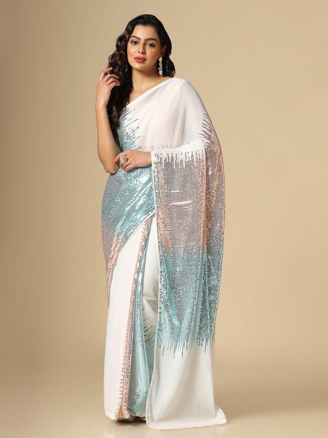 satrani embellished sequinned saree