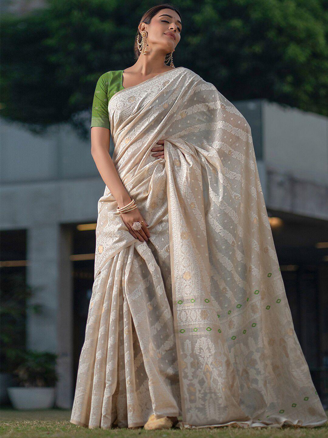 satrani ethnic motifs jamdani saree