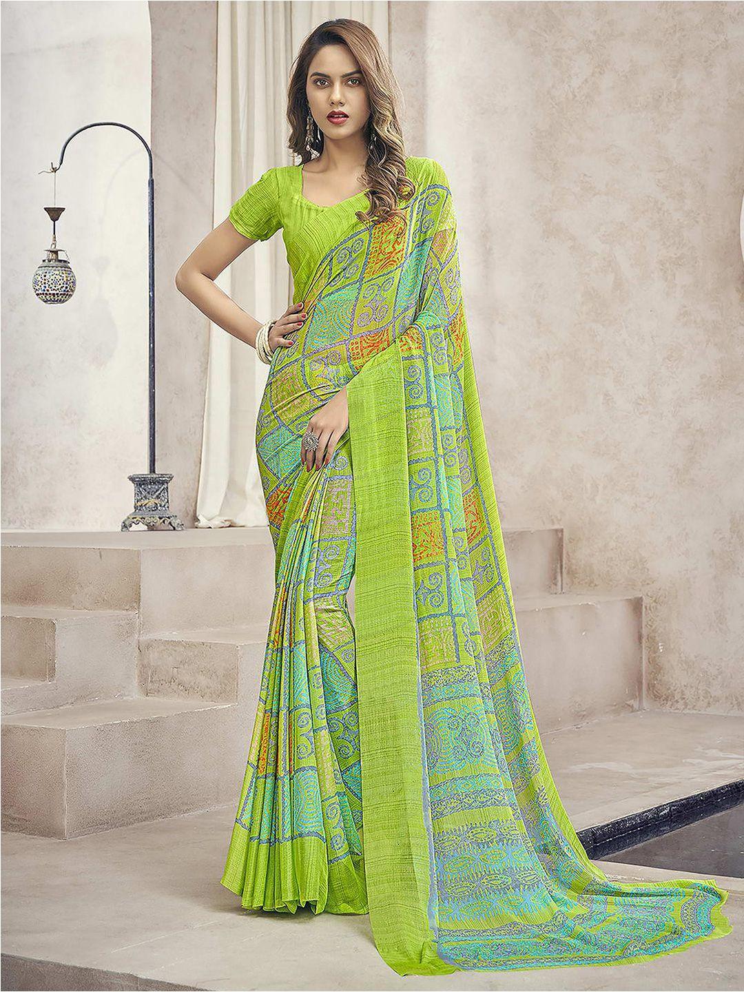 satrani ethnic motifs pure printed chiffon saree