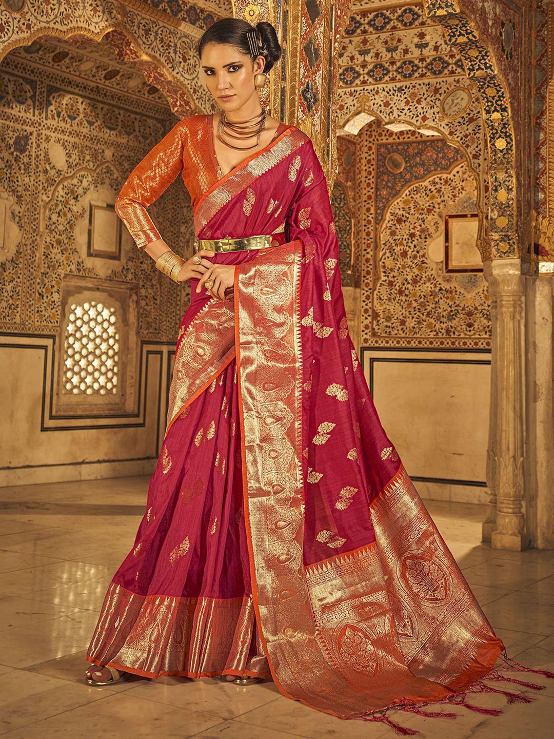 satrani ethnic motifs woven design zari jacquard saree