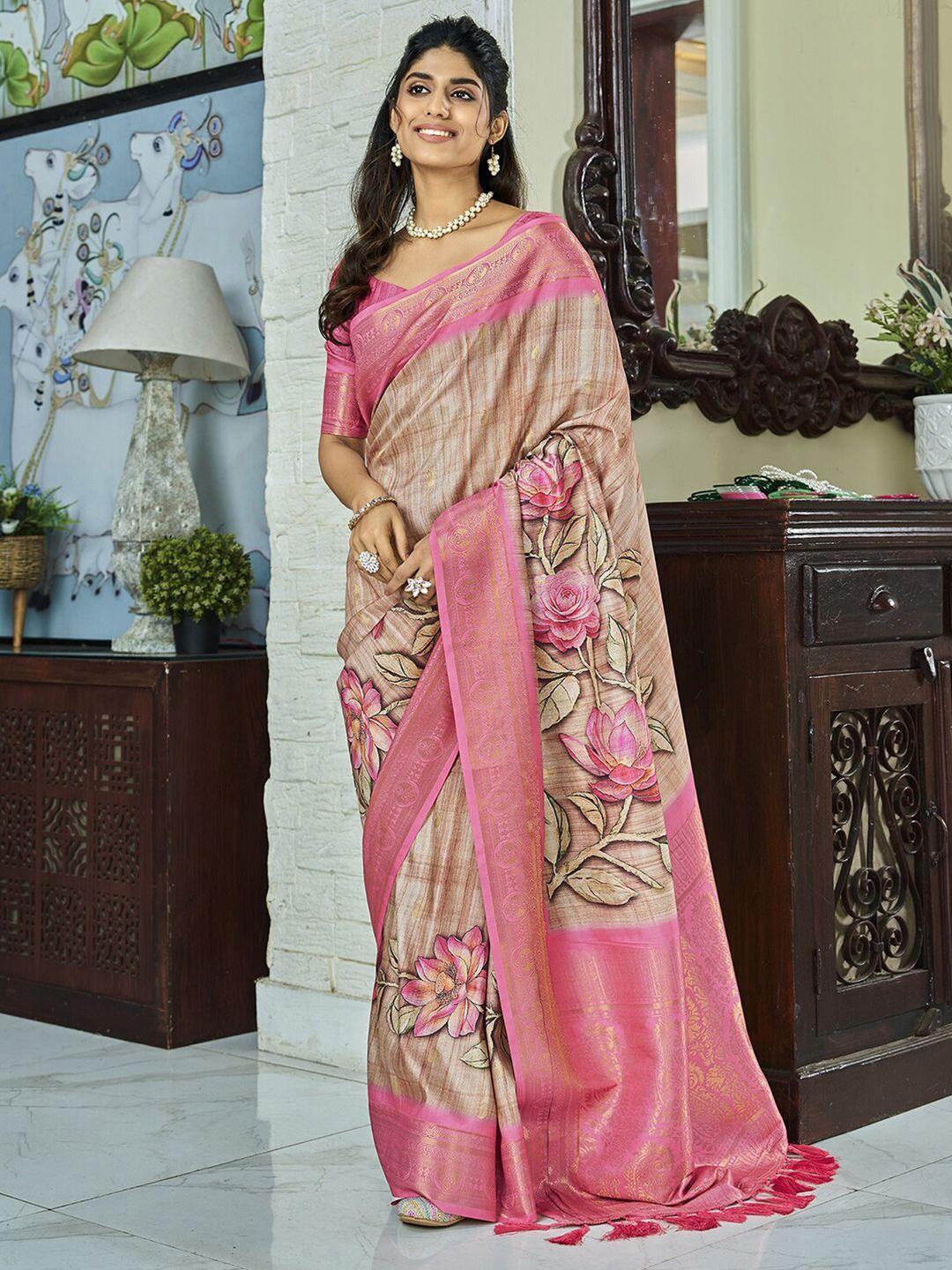 satrani floral art silk saree