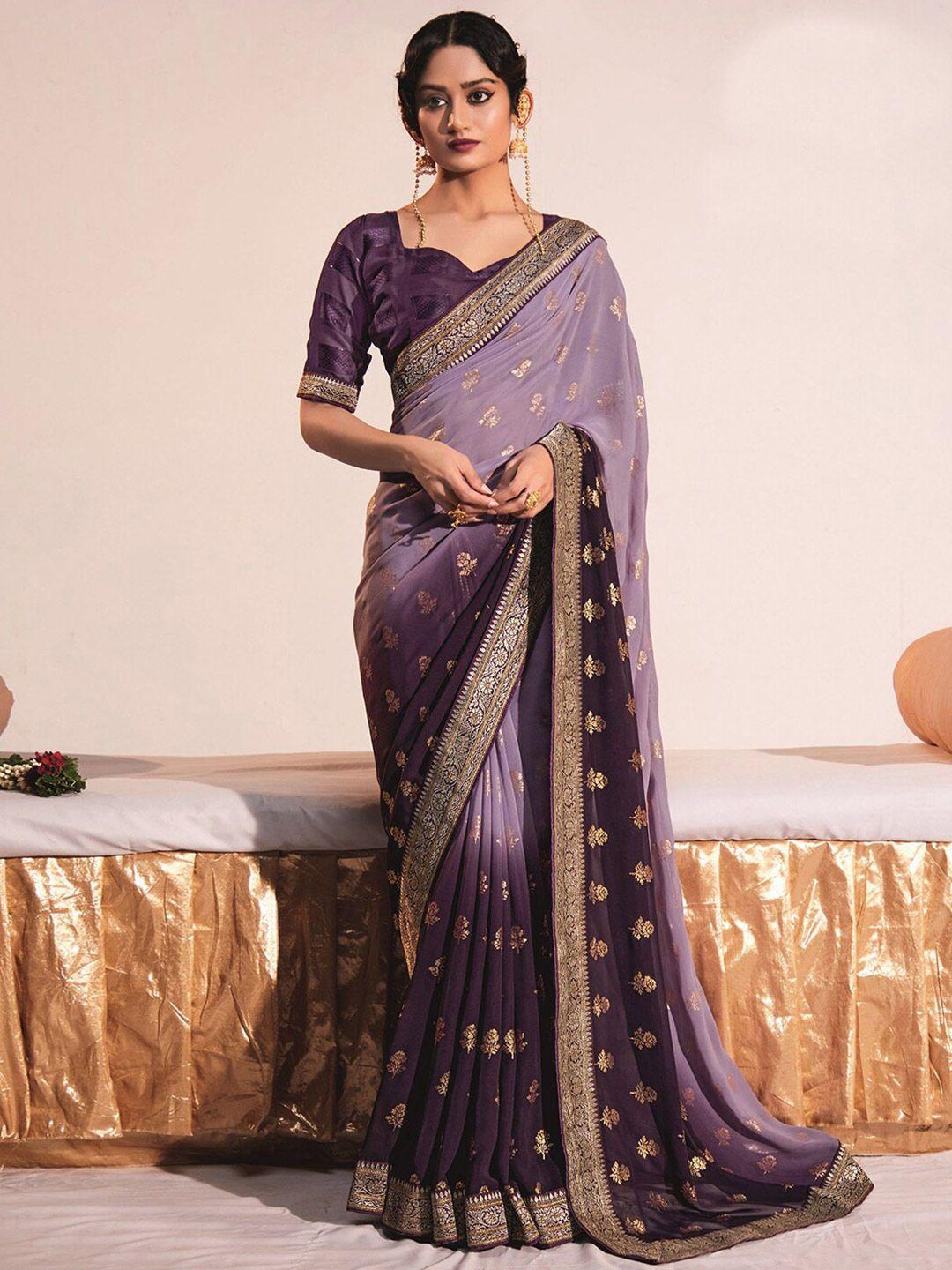 satrani floral printed woven design border saree