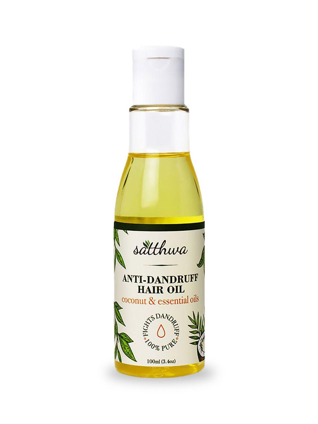 satthwa anti-dandruff hair oil with coconut oil for itchy & dry scalp - 100ml