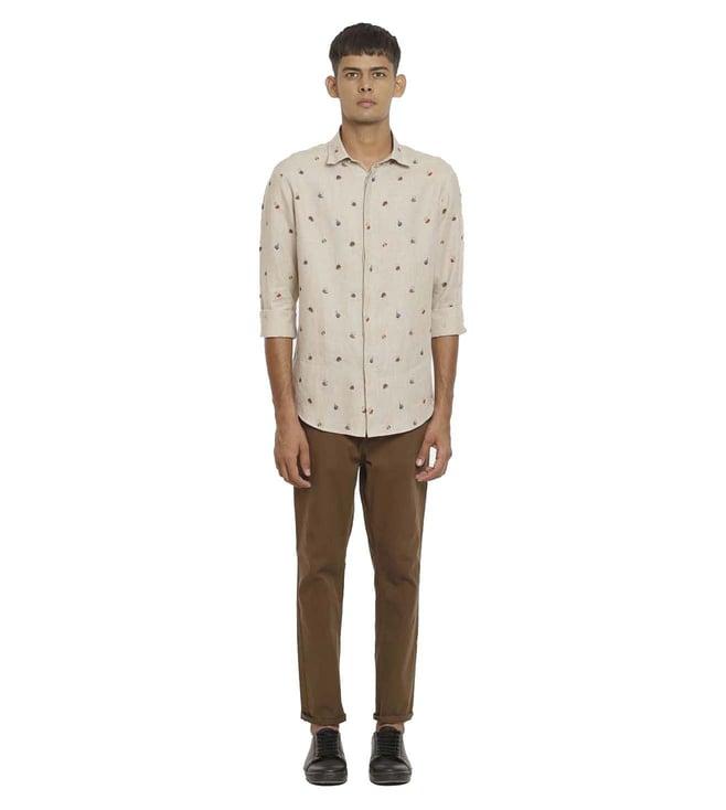 satya paul beige the kattle shirt