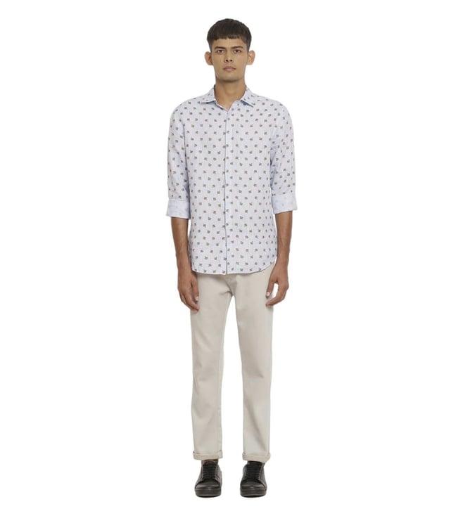 satya paul blue the linen lattu shirt