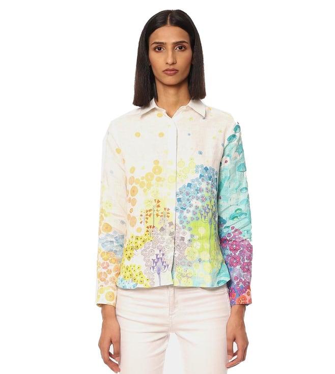 satya paul white the flora shirt