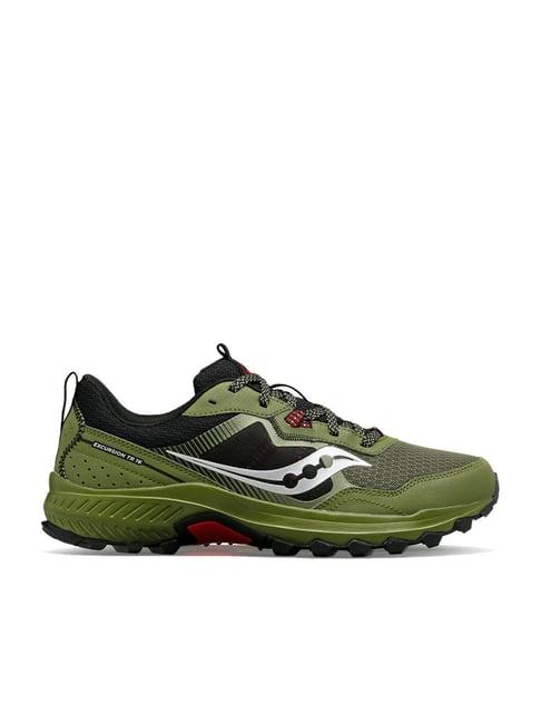 saucony men's excursion tr 16 green running shoes