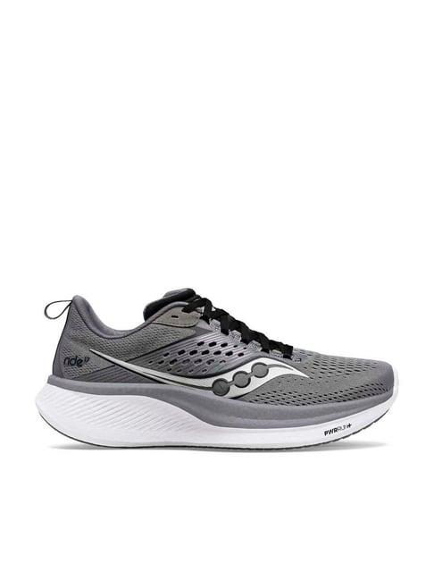 saucony men's ride 17 grey running shoes