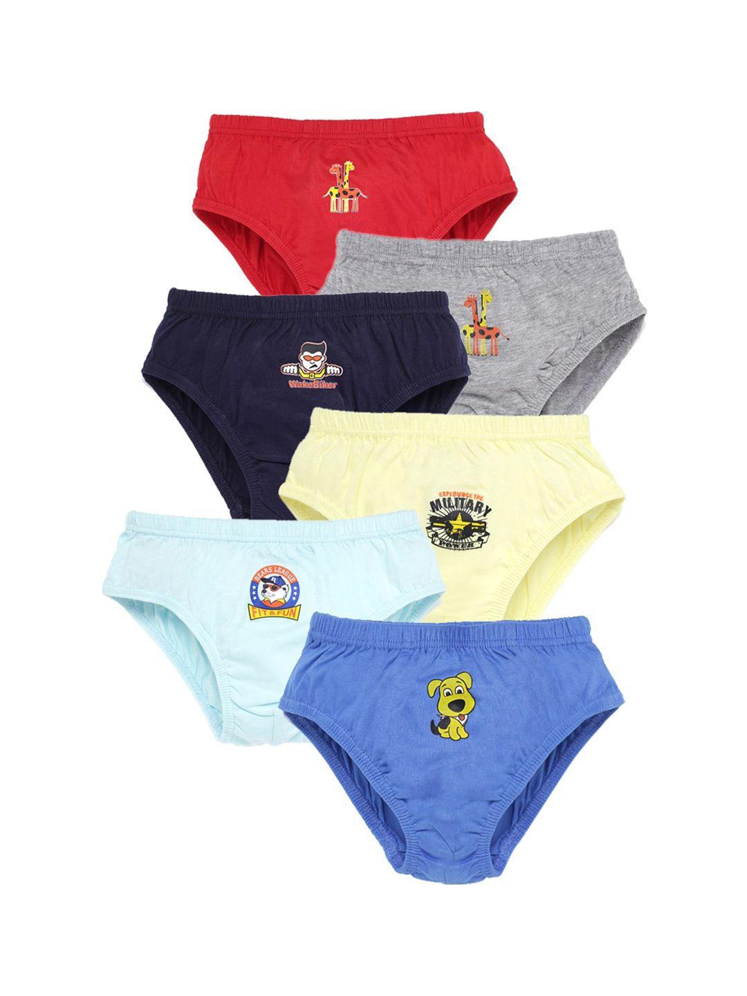 savage boys pack of 6 multicolored printed cotton basic briefs svg-boy-inel-undrw-55cm