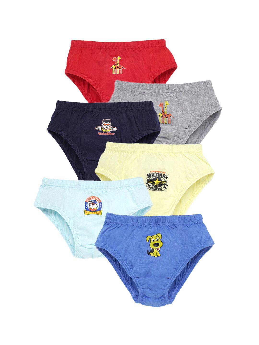 savage boys pack of 6 multicolored printed cotton basic briefs svg-boy-inel-undrw