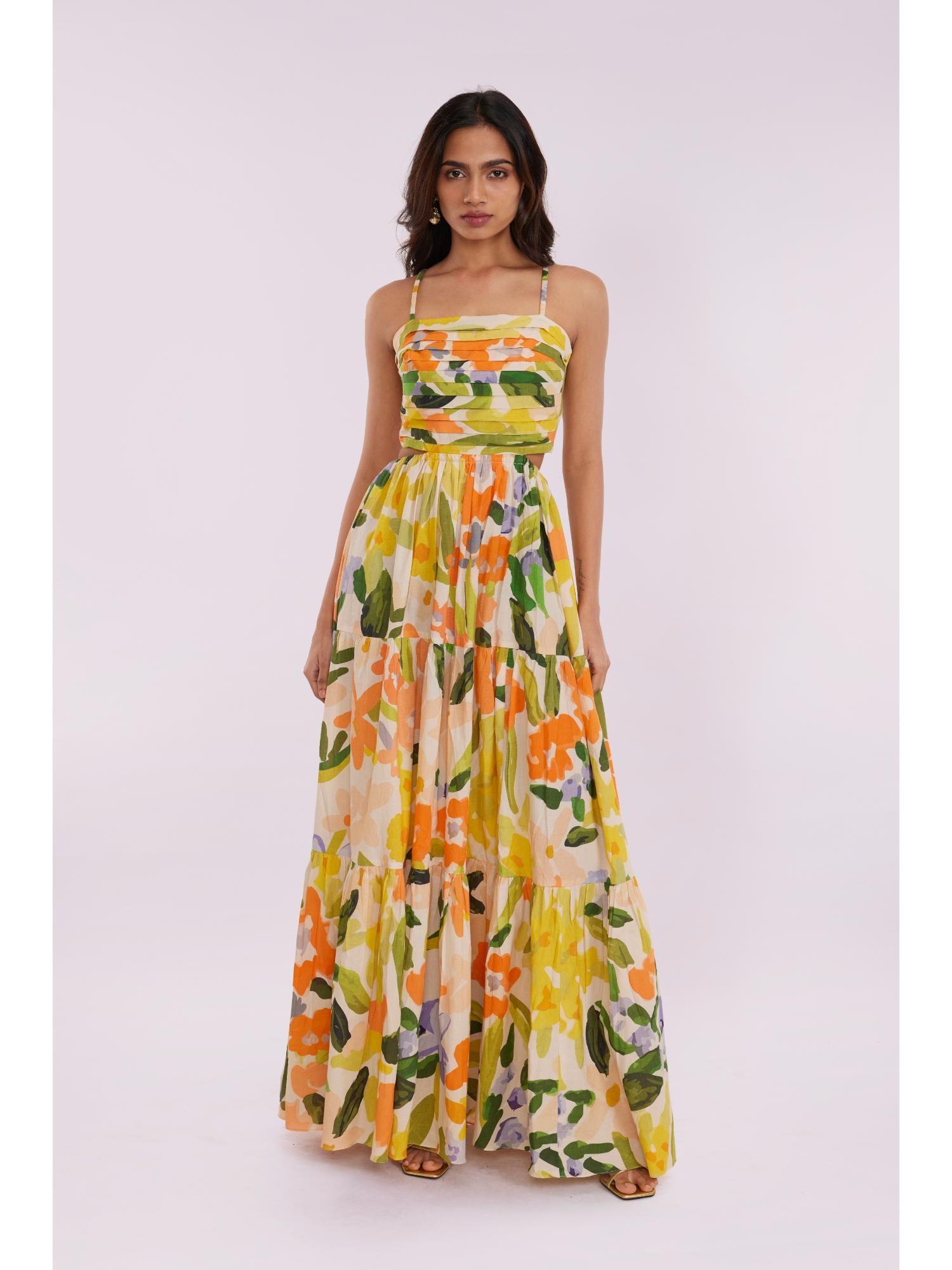 savannah printed maxi dress