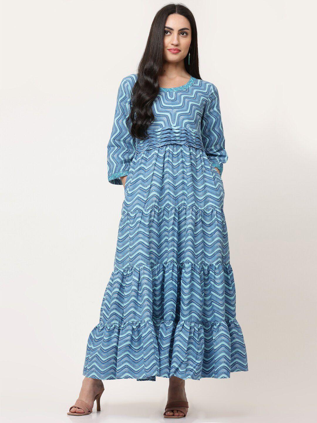 savi abstract printed cotton maxi dress